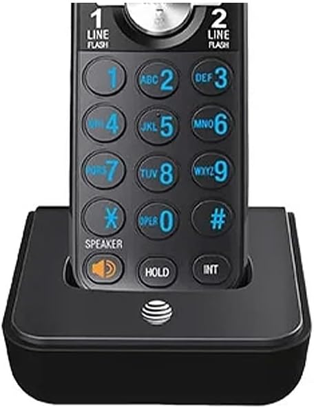 Black 2-Line Cordless Phone with Answering System, 1 Handset X38717