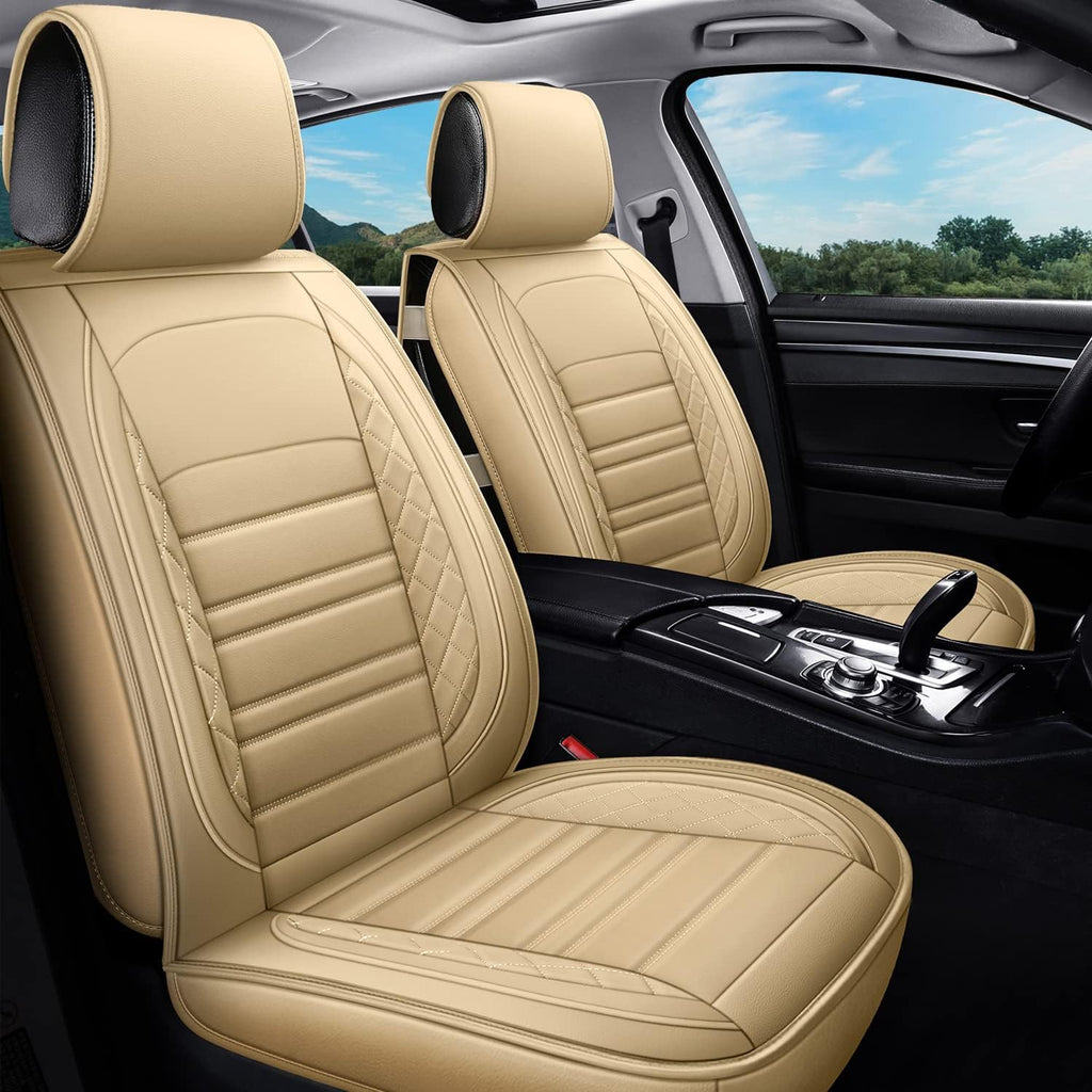 Black Non-Slip Universal Leather Car Seat Covers Full Set F761451