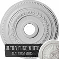 18x22OD x 3 3/8x22ID x 7/8x22P Hand-Painted Ultra Pure White Ceiling Medallion S877