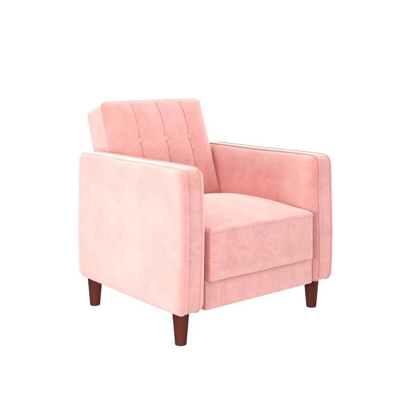 Pink Velvet Tufted Accent Chair N37284