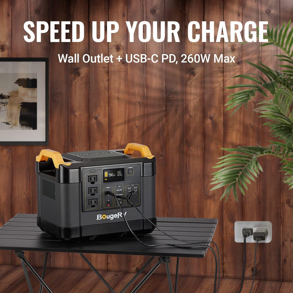 1200W 1100Wh Solar Generator with Pure Sine Wave AC Outlet F722642