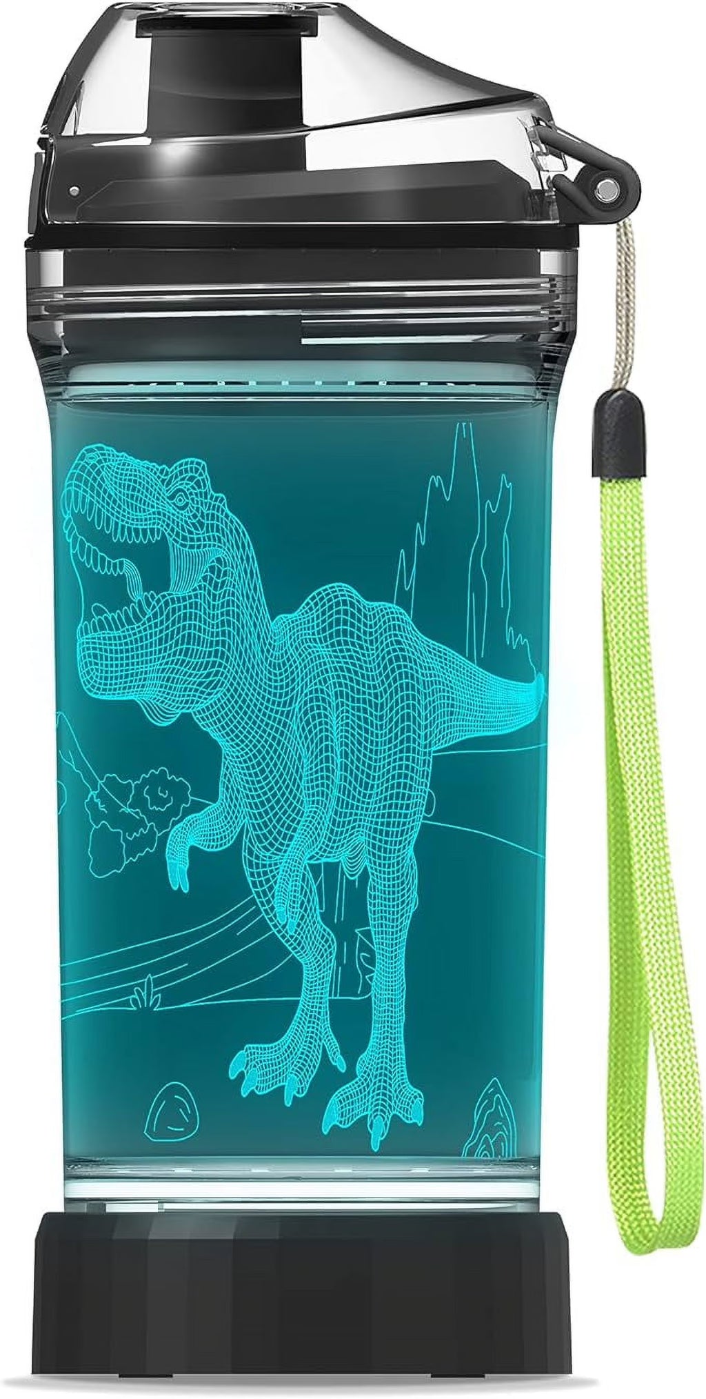 Light Up Kids Water Bottle with 3D Dinosaur Design, 14 OZ Tritan BPA Free H604951
