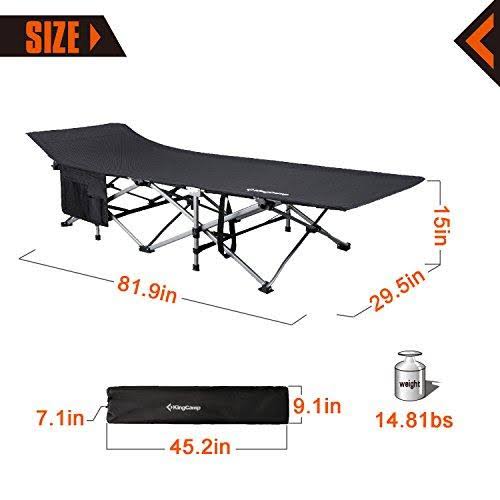 Oversized Heavy Duty Folding Camping Cot with Aluminum Frame R886