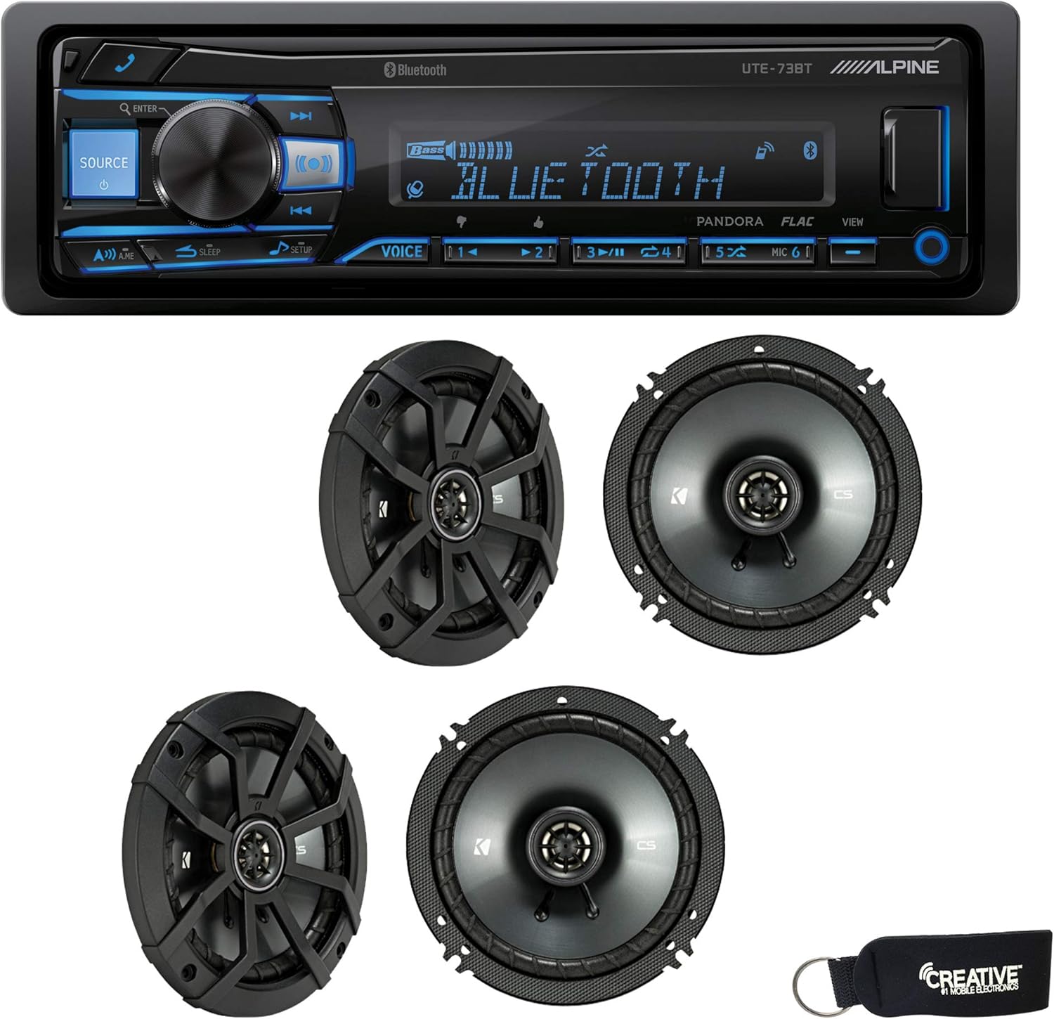 Bluetooth Receiver and Two Pairs of 6.5" Coaxial Speakers V67386