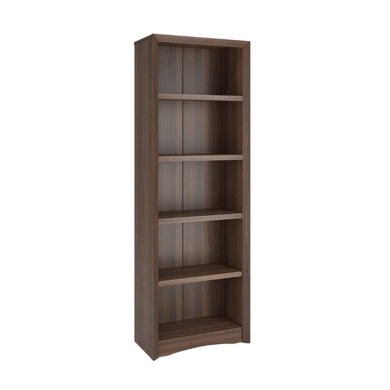 Walnut Faux Woodgrain 5 Shelf Bookcase A337795