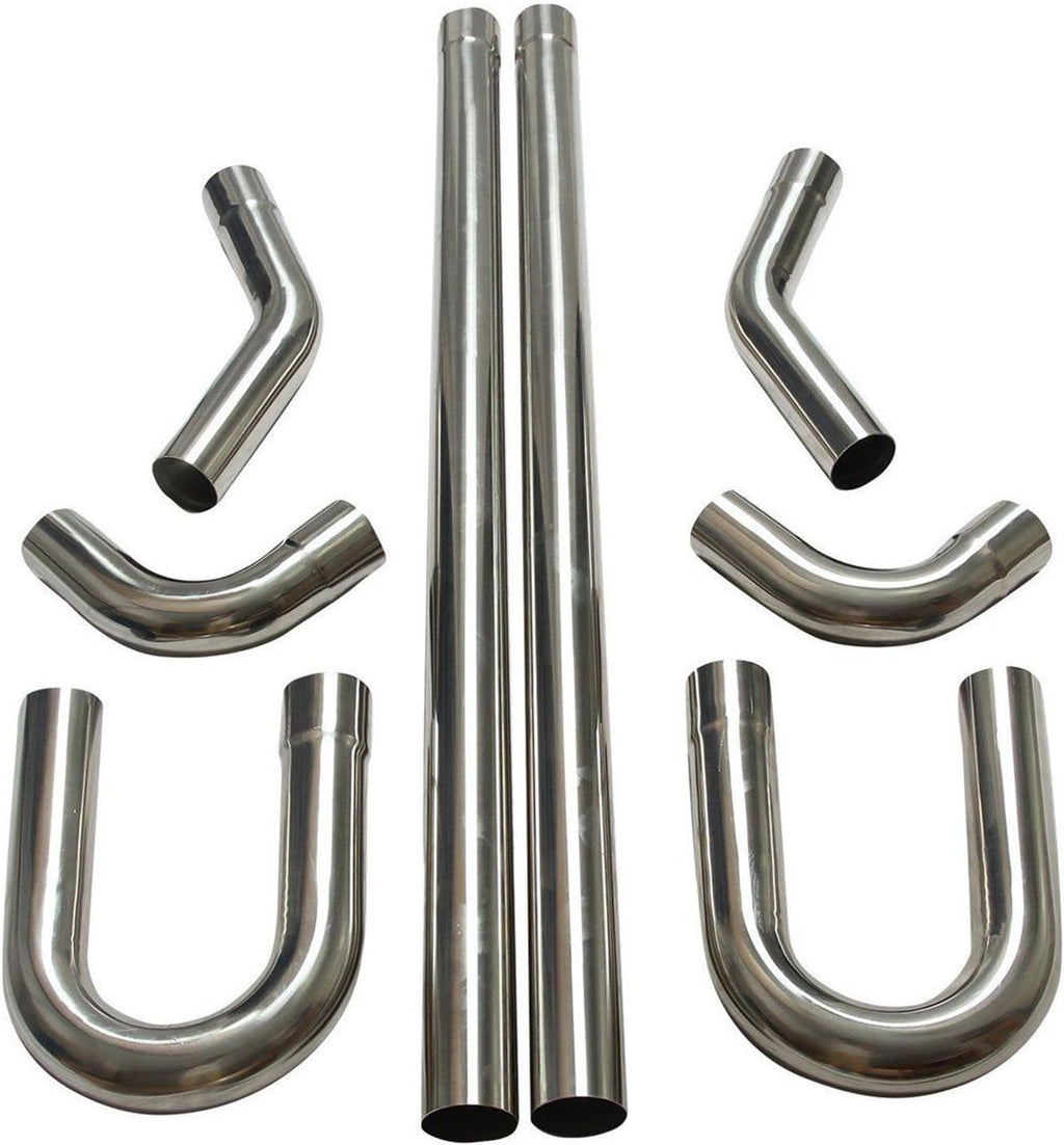 Stainless Steel T304 8PCS 2.5" Mandrel Pipe Straight and U-Bend Kit R31856