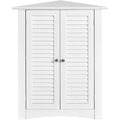 3-Shelf Freestanding Corner Cabinet with Double Shutter Doors E283298