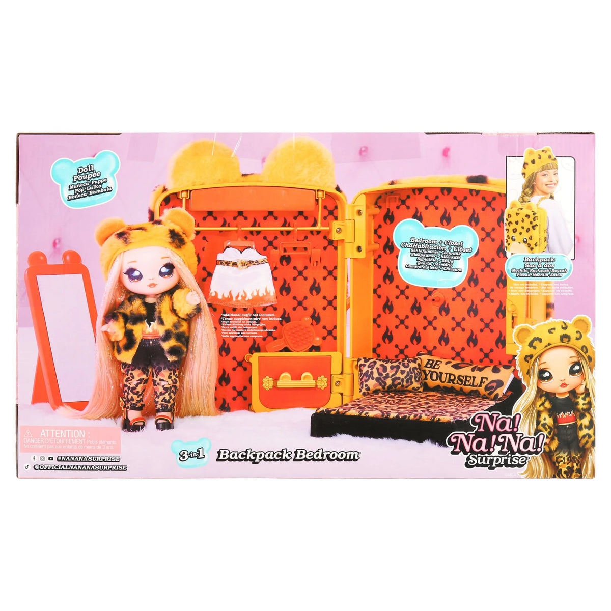 3-In-1 Backpack Doll Playset, 6 Pieces P256399