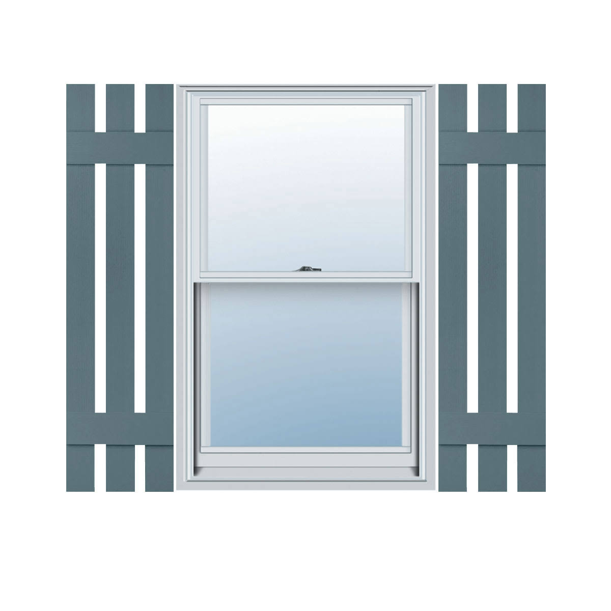 12 inch x 39 inch Vinyl Three Board Spaced Shutters G4653