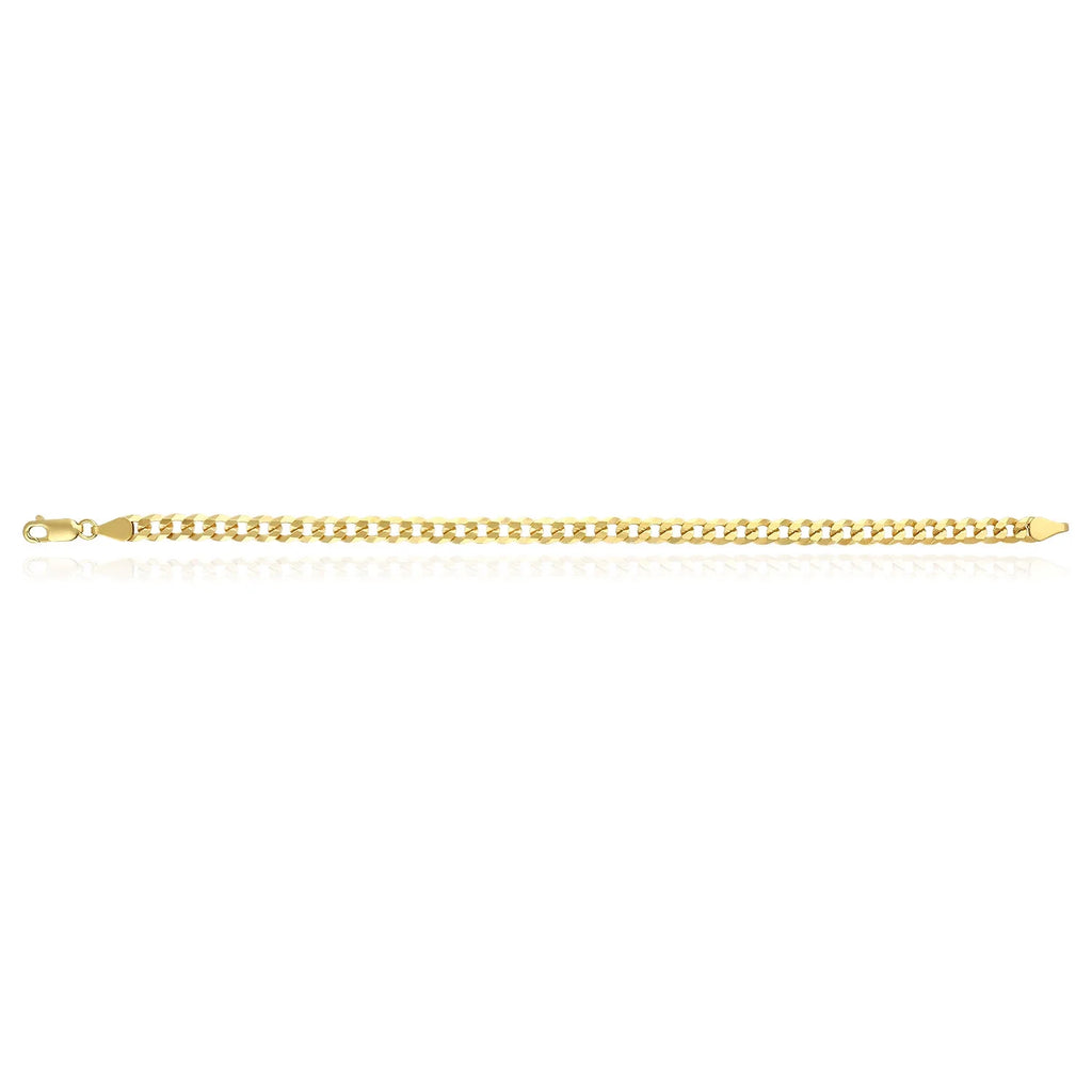 18K Gold Over Sterling Silver Cuban Curb Bracelet N8236