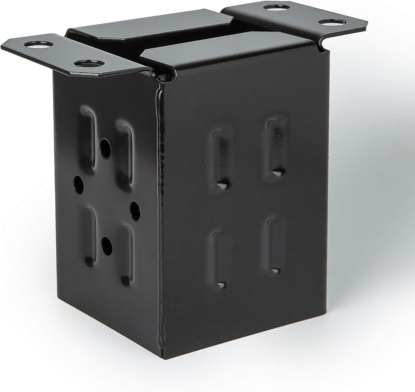 4 Pack Black Steel Fence Post Base Brackets for 4x4 Wood Z714