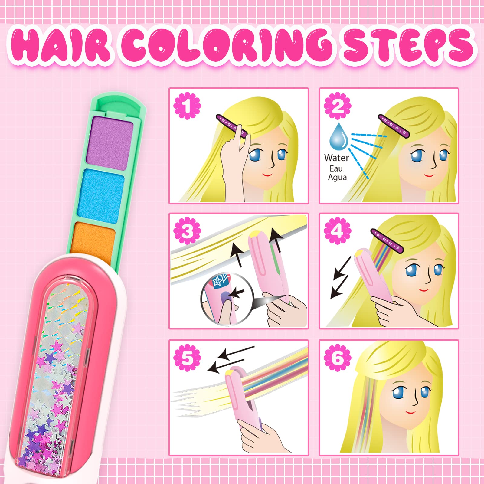 Hair Chalk Set for Kids DIY Hair Color Dye Chalk Z9773
