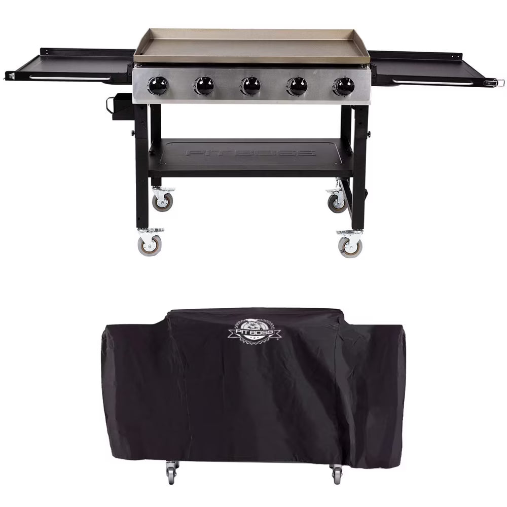5-burner Propane Griddle, 62,000 BTU, 753 sq. in. Surface with 4-burner Griddle Cover L62185