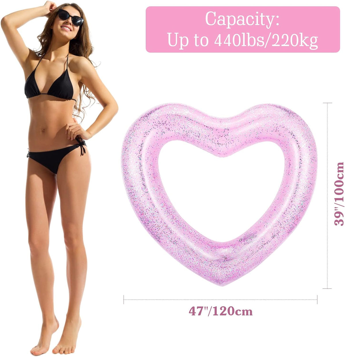 Heart Shaped Pool Float Tube Ring R9701
