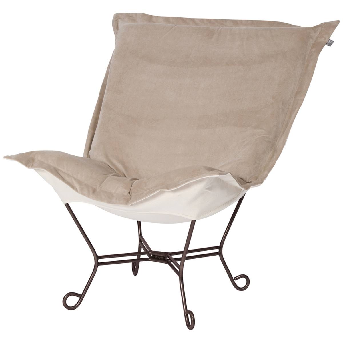 Pewter/Black Puff Scroll Chair with Titanium Frame N693