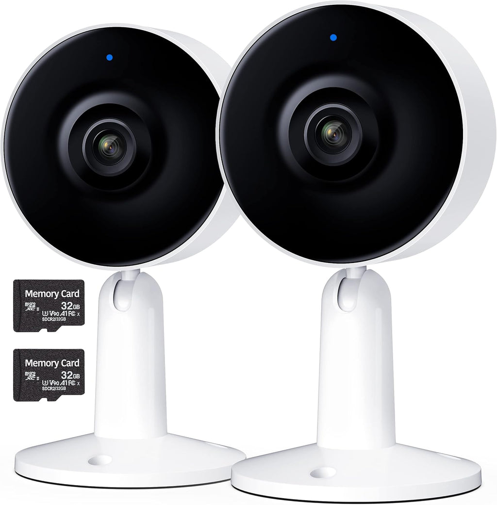 Indoor Home Security Camera 2-Pack, 1080P Full HD, Night Vision, Two Way Audio D1793
