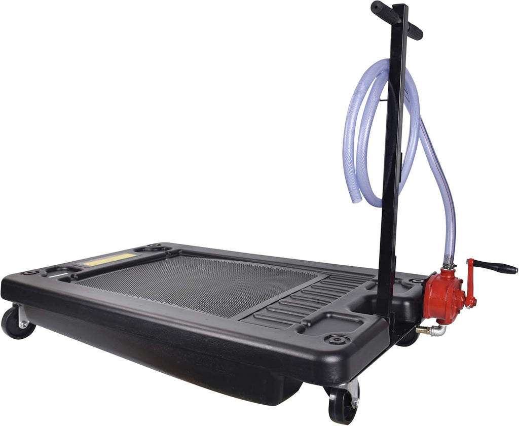 17 Gallon Low Profile Portable Oil Drain Pan with 8 Feet Evacuation Hose K24210