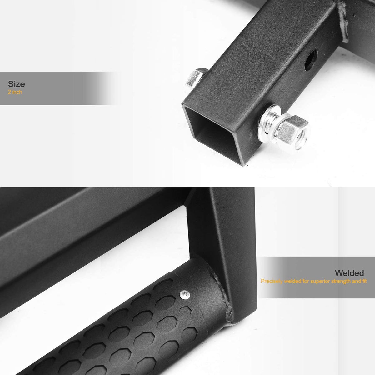 Matte Black Trailer Tow Hitch Drop Step Bar Bumper Guard Pack of 2 V838821