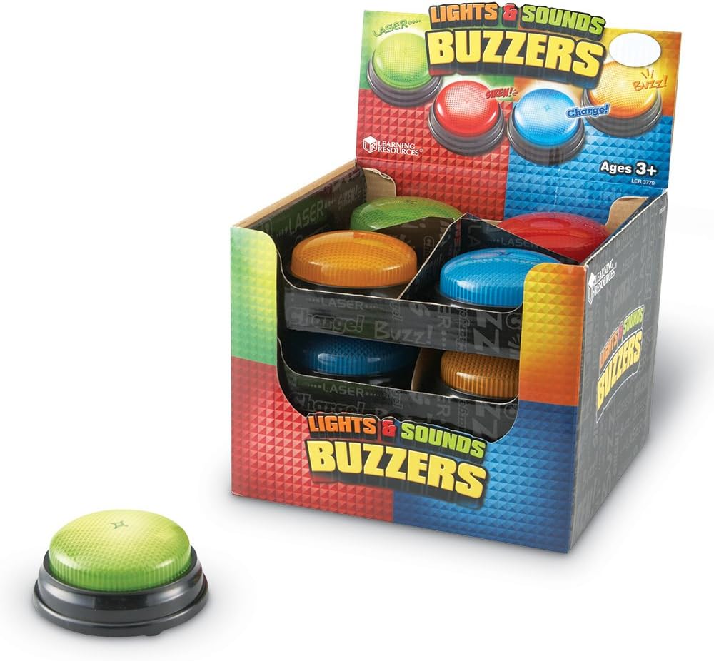 Lights and Sounds Buzzers, Set of 12, Ages 3+ T285