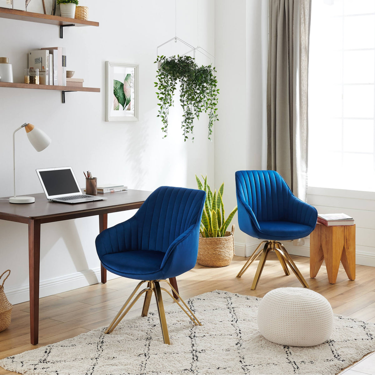 Classical Swivel Office Accent Arm Chair with Chrome Legs S7829