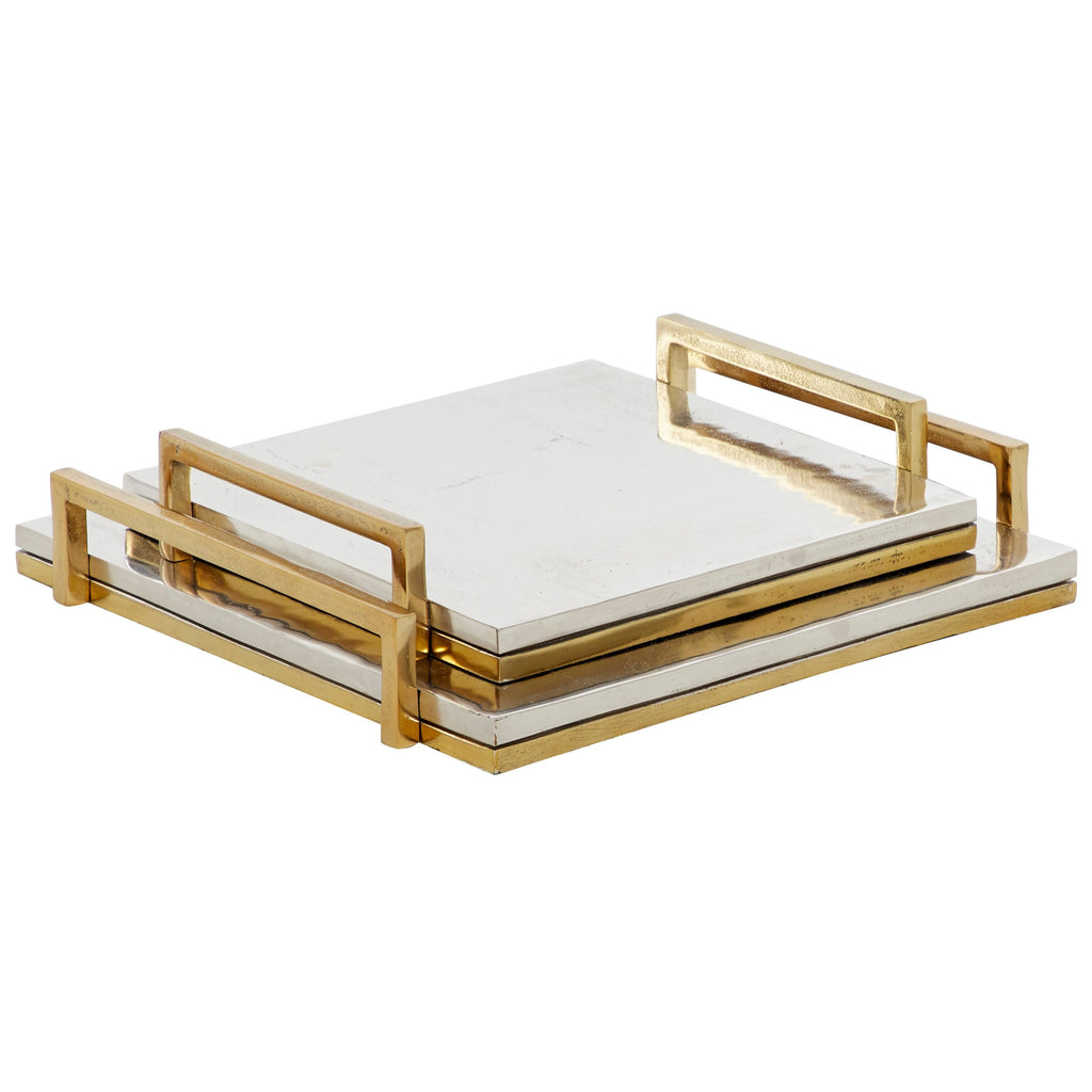 Aluminum Cast Tray, Set of 2 I92195