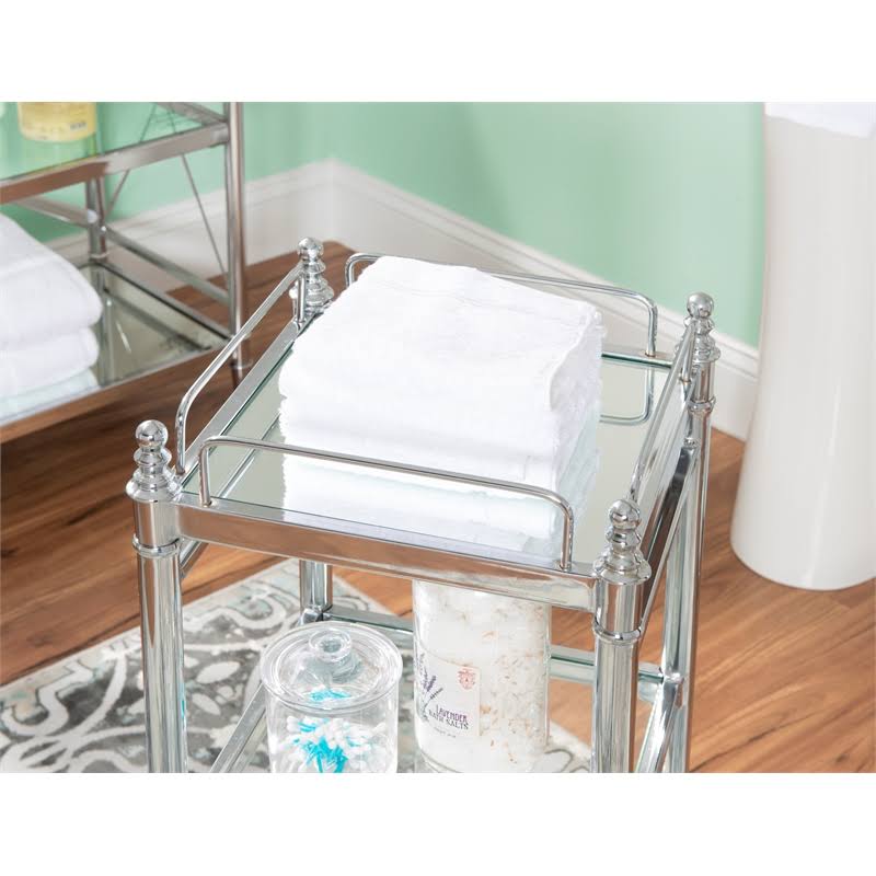 Metal and Glass Cart in Chrome R4344