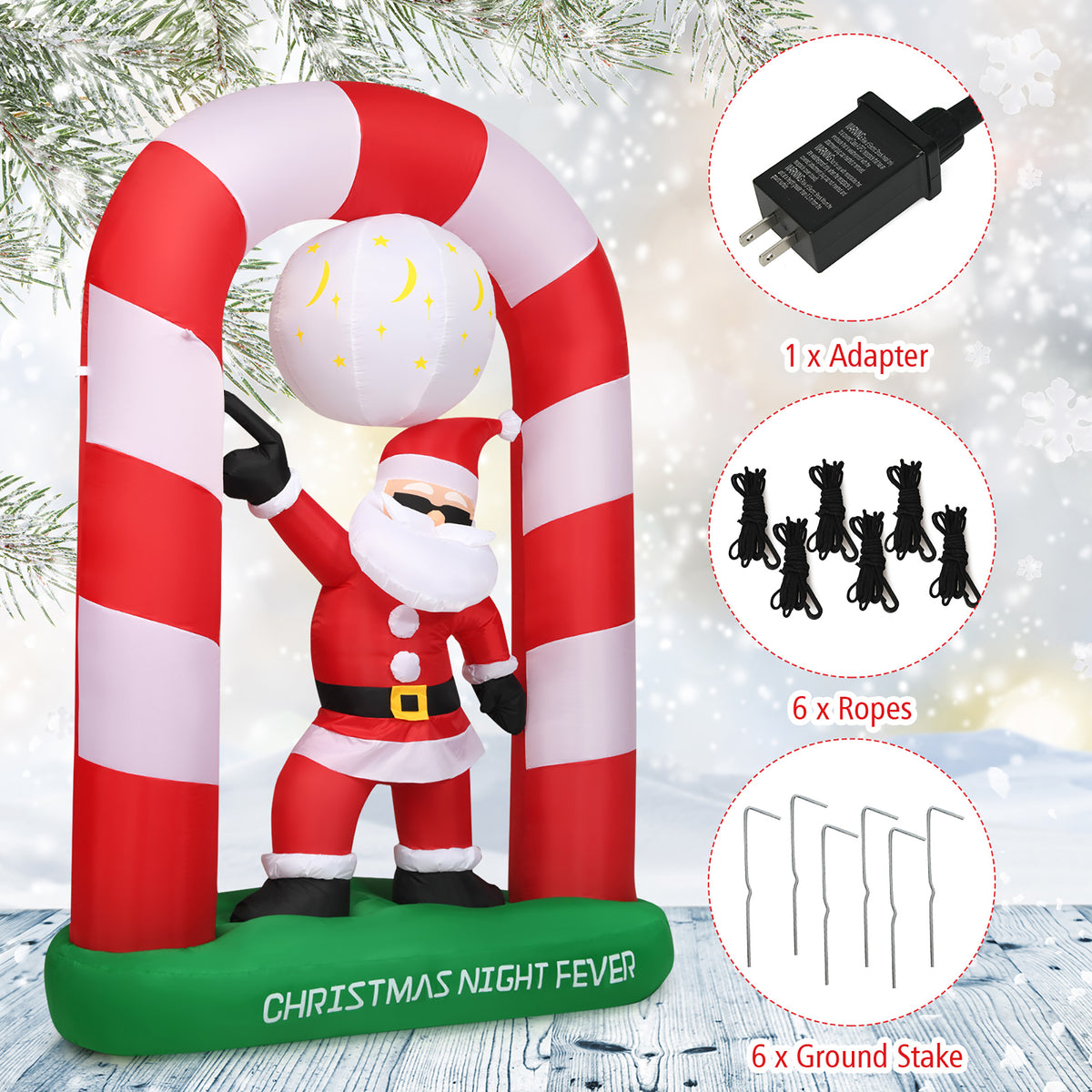 Inflatable Christmas Santa Claus Archway Yard Decoration I844117