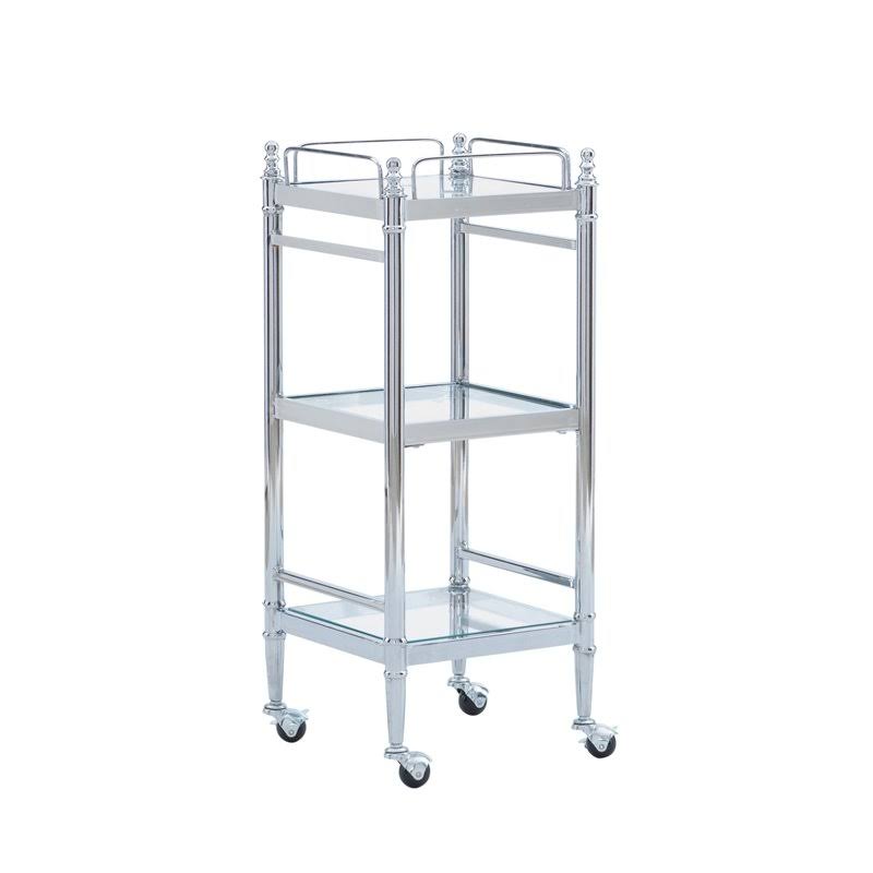 Metal and Glass Cart in Chrome R4344