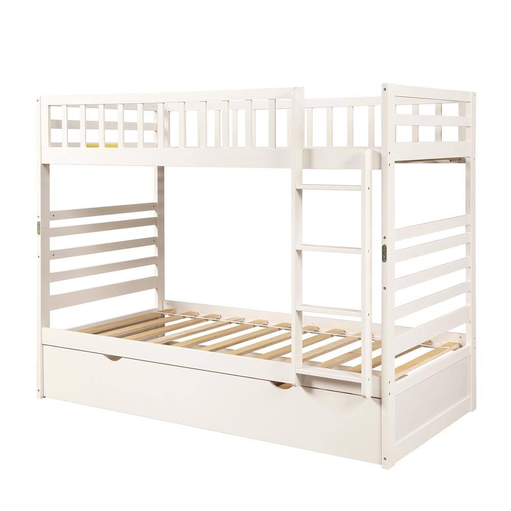 White Twin Over Twin Bunk Beds M791
