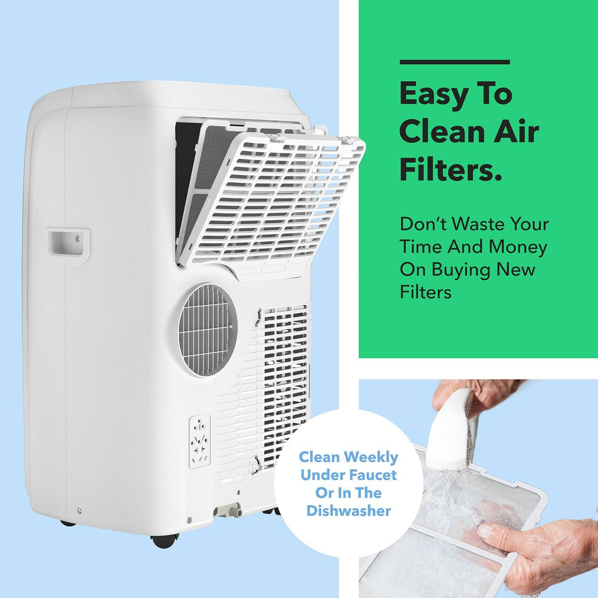 12,000 BTU Portable Air Conditioner with LED Display and Remote F570